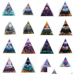 Novelty Items Crystal Obsidian Orgone Pyramid - Handmade Positive Energy Generator For Protection Meditation Reiki Healing 8Cm Drop Dh3S9