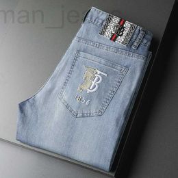 Men's Jeans designer Jeans: high-end embroidery, washing, high street jeans, printed holes, men's large elastic pants CDRR