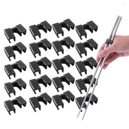 Chopsticks 20pcs Chopstick Black Clips Reusable Kid Training Adjustable Helper Assistant For Beginner Learner ChildrenTrainers