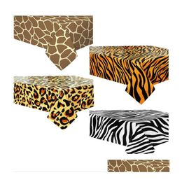 Party Decoration Jungle Safari Animal Print Tablecloth - Waterproof Decor For Birthdays Baby Showers More 54 X108 Drop Delivery Home Dhabp