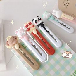 Knife 30 pcs/lot Kawaii Bear Dog Rabbit Utility Knife Cute Animal Paper Cutter Cutting Paper Razor Blade Office School Supplies