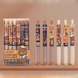 Pens 36 pcs/lot Kawaii Bear Rabbit Press Gel Pen Set Cute 0.5mm Black Ink Neutral Pens Stationery Gift Office School Supply wholesale