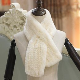 Scarves 2023 Classic Fashion Knitted Women Rex Fur Lady Outdoor Casual Solid Soft Crossing Real Wraps Shawls