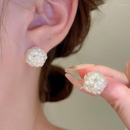 Stud Earrings KAITIN Rhinestone Embellished Flower For Women Exquisite Earring Korea Fashion Elegant Luxury Designer Jewellery