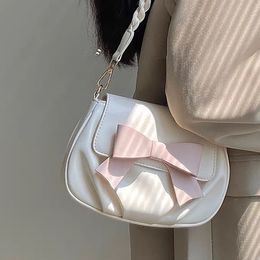 Evening Bags HAEX Elegant Soft Bolso Mujer Korean Style Solid Bow Knot Crossbody Bags Vintage Concise Women's Bag Trend Sac A Main Femme 230627