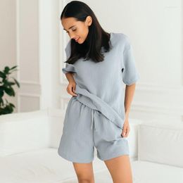 Women's Tracksuits Casual Pyjamas For Women 2 Piece Sets O Neck Short Sleeve Sleepwear Female Home Suits With Shorts 2023 Spring Nightwear