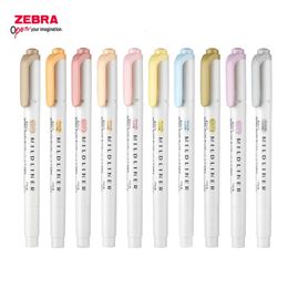 Markers 510pcs Color Arrival Japan ZEBRA Mildliner WKT7 Highlighter Pastel Light Double Tip Kawaii 230627