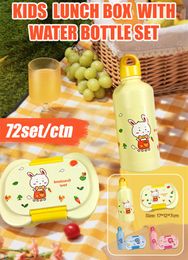 Wholesale! Directly Supply Cartoon Children Plastic Lunch Box With Water Bottle Set A0136