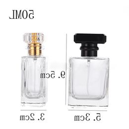 2019 Wholesale Crystal Travel Glass Perfume Bottles 50ml Refillable Empty Spray Bottles With Pump Sprayer Atomizer 100Pcs Free DHL Iiapf