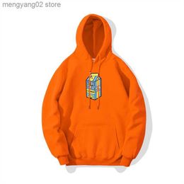 Men's Hoodies Sweatshirts Men Japanese and Korean autumn and winter no inner liner orange leisure stereoscopic bag pullover fashion campus leisure hoodie T23628