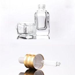 Manufacturers Spot Grid Square Bottle 10ml 20ml 40ml Essence Bottle Thick Bottom Oil Bottles Newest for Cosmetic Qjmod