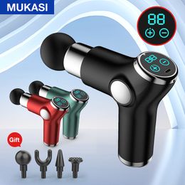 Massage Gun MUKASI Professional LCD Display Deep Muscle Massager Pain Relief Body Relaxation Fascial Fitness 230628