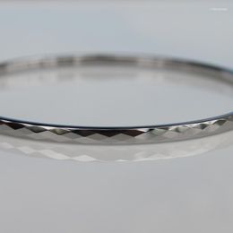 Bileklik 3mm Genişlik Seçmek İçin Çap Değişir Klasik Faset Hi Tech Tungsten Gümüş Ton