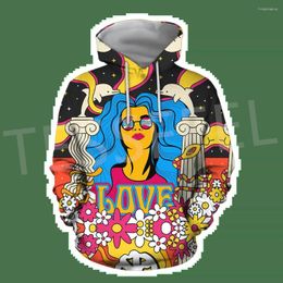 Men's Hoodies Fashion Hipple Trippy Tattoo Pullover Long Sleeves 3DPrint Men/Women Streetwear Casual Funny X8