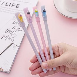 Pens 40 Pcs Cute Cartoon Fish Bone Pen Modelling Student Writing Gel Pen Stationery Kawaii Stationary School Supplies Wholesale Gifts