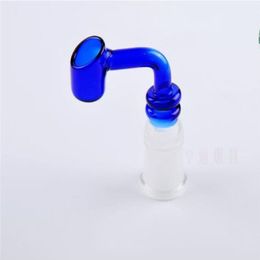 Glass Smoking Pipes Manufacture Hand-blown hookah Bongs Blue slanted small cup cigarette nail glass cigarette set