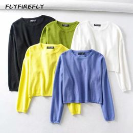 Women's Sweaters Knitted Sweater Women Korean Black Fall 2023 Pullover Elegant Yelllow Vintage White Pullovers Ladies Tops