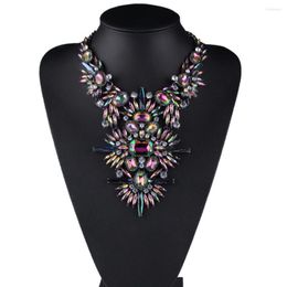 Chains Long Pendent Large Necklace Maxi Women Fashion Jewelery Collares Statement F1006 With Rhinestones Bohemian