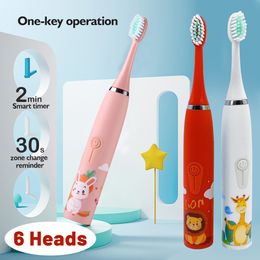 Toothbrush For Children electric toothbrush Cartoon pattern kids replaceable head Ultrasonic 230627