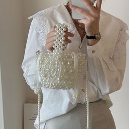 Çanta Kadın Inci Sepet Tote El Çantaları Kızlar için Sevimli Crossbody Sikke Cüzdan Omuz Çantası Çocuklar Debriyaj Çanta 230628