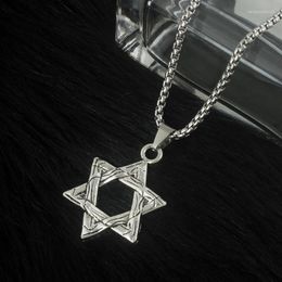 Pendant Necklaces T17 Factory Direct Star Celebrity Inspired Die-Casting Pattern Six-Pointed Cool Rock Men Titanium Steel Necklace