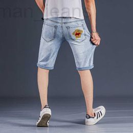 Men's Jeans designer Summer thin Medusa embroidered cropped jeans men's fashion Personalised SLIM STRAIGHT pants high-end shorts THLE