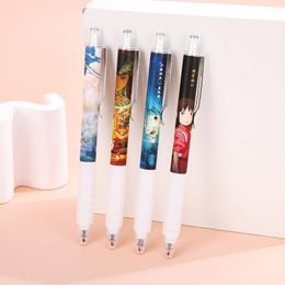 Pens 48 pcs/lot Kawaii Press Gel Pen Set Cute 0.5mm black ink Signature Pen School Office writing Supplies Promotional Gift