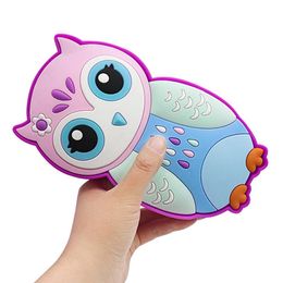 Bags Cute Owl Soft Silicone Pencil Case Kawaii Student Pen Stationery Box Kids Children Large Capacity Zipper Storage Bag Organiser