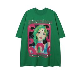 Women s T Shirt Cartoon Girly Printed T Shirt Women Summer Fashion Vintage Trend Cotton Oversized Harajuku Casual Couple All Match Tops 230628