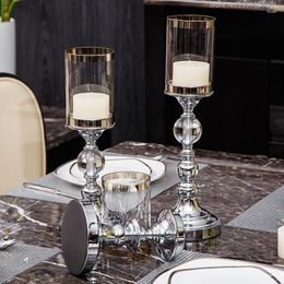 Candle Holders Glass Stand Decoration Metal Candlestick Creative Table Living Room Wedding Decor Cortinas Salon