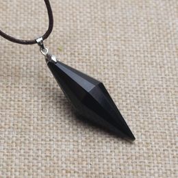 Pendant Necklaces Drop Black Obsidian Necklace Star Lucky Love Crystal Jewellery With Free Rope Healing Reiki Gift