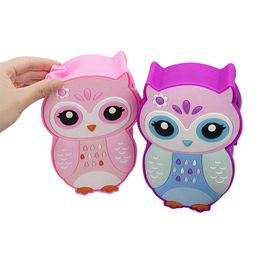 Bags Waterproof Cute Owl Silicone Pencil Case Kawaii Student Pen Stationery Box Children Cartoon Large Capacity Zipper Storage Bag