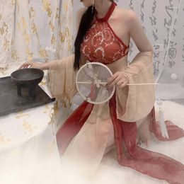 Ethnic Clothing Sexy Chinese Wedding Cheongsam Dress Cosplay Bride Lace Bridal Gowns Erotic Game Clothes Roleplay Uniform Women's Hanfu