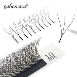 False Eyelashes GAHAMACA W Shape Eyelash Extensions LLU 3D Premade Volume Fan Lashes Style Comfortable Faux Mink Natural 230627