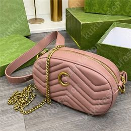 Fashion Waist Bag For Woman Leather Luxury Fanny Pack Pillow Classic Gold Buckle Belt Bag Chain Causal Crossbody Chest Bags