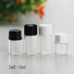 Wholesale 1ml 2ml 3ml Clear Glass Dropper Bottles Mini Essential Oil Container Tiny Glass Vials For E Juice Eliquid Vcdit