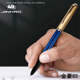 Pens Jinhao 85 Fountain Pen Spiral Rotating Cap Office Writing Calligraphy Extra Fine Iridium Pen Metal Wood Retro Pen
