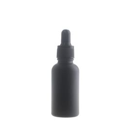 Matte Black Glass Dropper Bottle 1 OZ Empty Perfume Cosmetic Essential Oil Container Jkthi