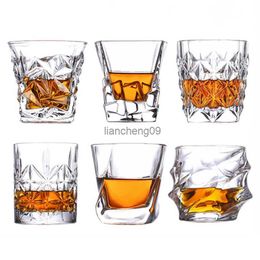 Italian Quality Crystal Wine Glass KTV Bar Whiskey Glass Household Beer Mug Water Cup Drink Juice Cup Crystal Cutting Punk Cup L230620