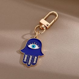 Classic Design Enamel Hand Evil Eye Key Rings Handbag Decorate Jewellery for Women Gift