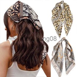 Bandanas Haimeikang 60*60cm Square Silk Scarf Women Headband Fashion Print Neck Scarfs Office Hair Band Hand Kerchief Female Bandana x0628