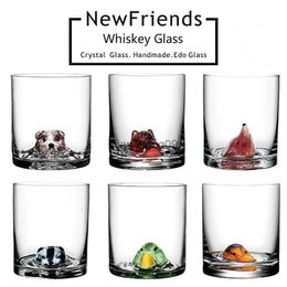 New Friends Whiskey Glass Colorful 3D Animal Head Wine Glass Nordic Style Bear Water Cup Bird Coffee Cup Beer Mug Dropshipping L230620