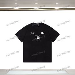 xinxinbuy Men designer Tee t shirt 23ss Paris emboss label pocket short sleeve cotton women red black white M-2XL