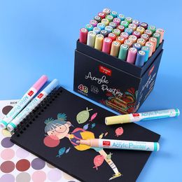 Markers 12/24/36/48 Acrylic Paint Marker Art Markers Pen for Morandi Coloured Set Rock Ceramic Porcelain Glass Mug Wood Fabric Canvas DIY