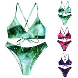 Women's Swimwear Summer Swimsuit Two Piece Women 2023 Bikini Set Women's High Waisted Sets Tie Knot Beach Bathing Suit