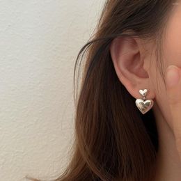 Stud Earrings VENTFILLE Silver Colour Love Heart For Women Summer Trendy Temperament Goddess Fan Jewellery 925 Stamped Drop Ship