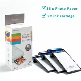 Supplies 36Sheets Photo Paper and 3pcs Ink Cartidge For PhotoBee Photo Printer Inkless Printing Android IOS Printers