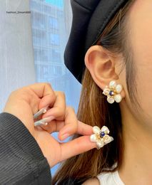 Natural Freshwater Pearl Stud Earrings For Women Bride Gifts 925 Sterling Silver Flower Earrings Luxury Fine Jewellery