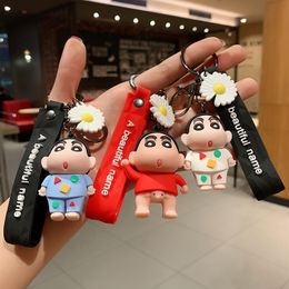 Plush Dolls Kawaii Anime Cartoon Crayon Shinchan Keychain Cute Doll Pendant Backpack Ornaments Car Key Ring Accessories Jewellery Funny Gifts 230628