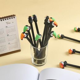 Pens Toucan Gel Pens Soft Plastic Animal Modelling Pen 36PCS/lot Student Water Pen Cute Stationary Supplies